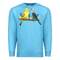 Ocean Blue cute budgies Premium Sweatshirt - linhVisuals