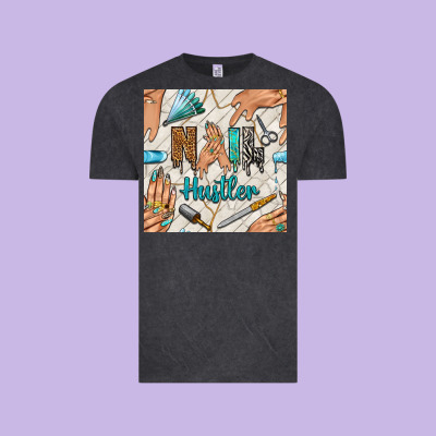 Hail Hustler And Nail Art Hands With Glitter Polish Seamless Pattern B Vintage Tee Designed By Bundleandbundleshop