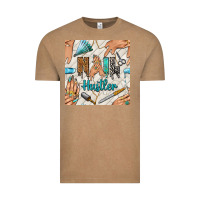 Vintage Coffee hail hustler and nail art hands with glitter polish seamless pattern b Vintage Tee - BundleAndBundleShop