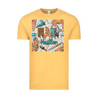 Vintage Mustard hail hustler and nail art hands with glitter polish seamless pattern b Vintage Tee - BundleAndBundleShop