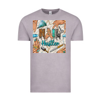 Vintage Zinc hail hustler and nail art hands with glitter polish seamless pattern b Vintage Tee - BundleAndBundleShop