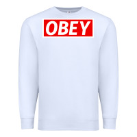 White obey Premium Sweatshirt - linhVisuals
