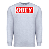 Heather Grey obey Premium Sweatshirt - linhVisuals