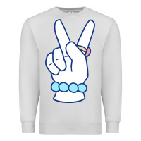 Dove Grey girl peace sign Premium Sweatshirt - linhVisuals