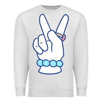 Oatmeal Heather girl peace sign Premium Sweatshirt - linhVisuals