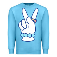 Ocean Blue girl peace sign Premium Sweatshirt - linhVisuals
