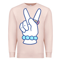 Pale Pink girl peace sign Premium Sweatshirt - linhVisuals