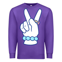 Purple girl peace sign Premium Sweatshirt - linhVisuals