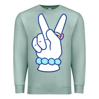 Seafoam girl peace sign Premium Sweatshirt - linhVisuals