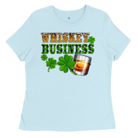Baby Blue St. Patrick's Day whiskey business Ladies Tee - OliviaCreatesArt