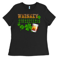 Black St. Patrick's Day whiskey business Ladies Tee - OliviaCreatesArt