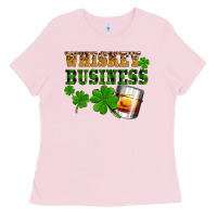 Bubblegum Pink St. Patrick's Day whiskey business Ladies Tee - OliviaCreatesArt