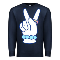 Navy girl peace sign Premium Sweatshirt - linhVisuals