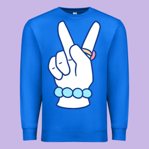 Girl Peace Sign Premium Sweatshirt Designed By Linhvisuals