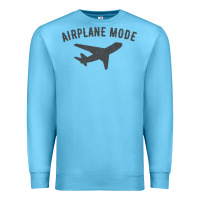 Ocean Blue airplane mode funny traveling design with flying plane Premium Sweatshirt - linhVisuals