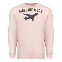 Pale Pink airplane mode funny traveling design with flying plane Premium Sweatshirt - linhVisuals