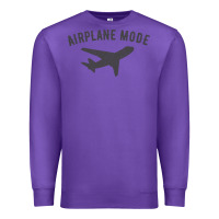 Purple airplane mode funny traveling design with flying plane Premium Sweatshirt - linhVisuals