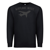 Black airplane mode funny traveling design with flying plane Premium Sweatshirt - linhVisuals
