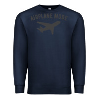 Navy airplane mode funny traveling design with flying plane Premium Sweatshirt - linhVisuals