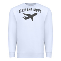 White airplane mode funny traveling design with flying plane Premium Sweatshirt - linhVisuals