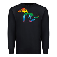 Black all michigan great lakes rainbow colors Premium Sweatshirt - linhVisuals