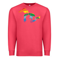 Cardinal all michigan great lakes rainbow colors Premium Sweatshirt - linhVisuals