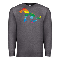 Charcoal Heather all michigan great lakes rainbow colors Premium Sweatshirt - linhVisuals
