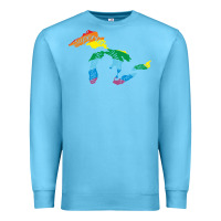 Ocean Blue all michigan great lakes rainbow colors Premium Sweatshirt - linhVisuals