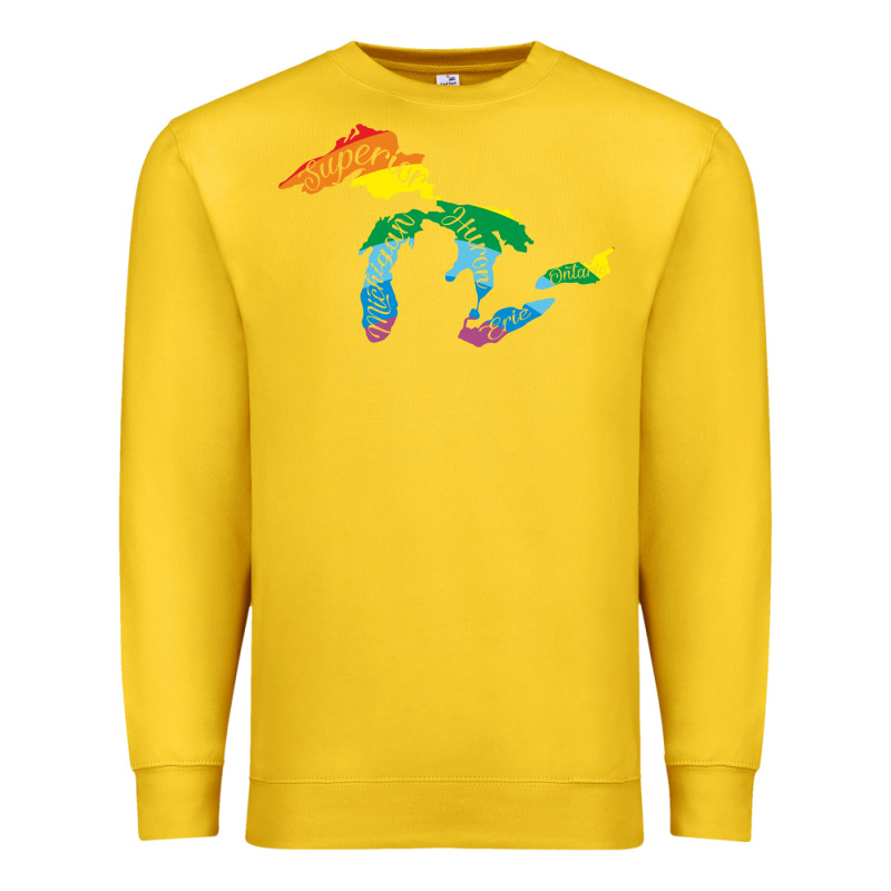 All Michigan Great Lakes Rainbow Colors Premium Sweatshirt by linhVisuals | Teevron