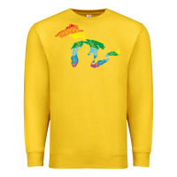 Lemon all michigan great lakes rainbow colors Premium Sweatshirt - linhVisuals
