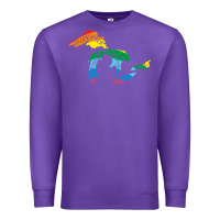 Purple all michigan great lakes rainbow colors Premium Sweatshirt - linhVisuals