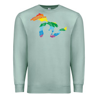 Seafoam all michigan great lakes rainbow colors Premium Sweatshirt - linhVisuals