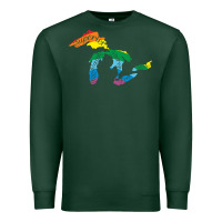 Sports Green all michigan great lakes rainbow colors Premium Sweatshirt - linhVisuals