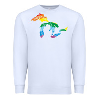 White all michigan great lakes rainbow colors Premium Sweatshirt - linhVisuals