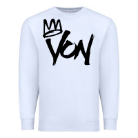 White KING VON Premium Sweatshirt - linhVisuals