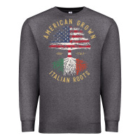 Charcoal Heather american grown italian roots italy flag vintage tree Premium Sweatshirt - linhVisuals