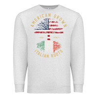 Oatmeal Heather american grown italian roots italy flag vintage tree Premium Sweatshirt - linhVisuals