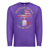 Purple american grown italian roots italy flag vintage tree Premium Sweatshirt - linhVisuals