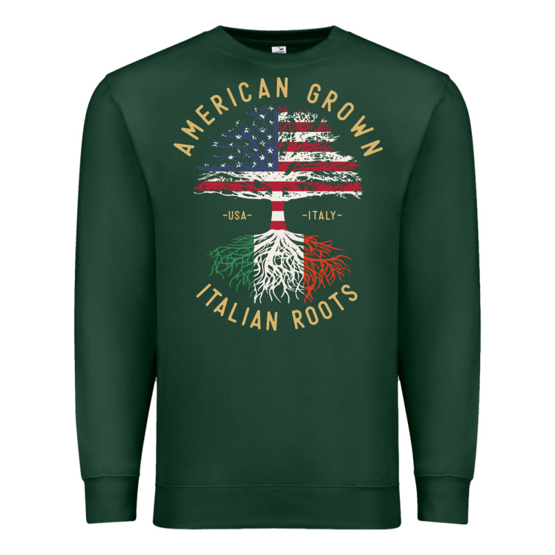 American Grown Italian Roots Italy Flag Vintage Tree Premium Sweatshirt by linhVisuals | Teevron