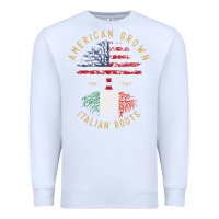 White american grown italian roots italy flag vintage tree Premium Sweatshirt - linhVisuals