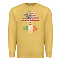 Antique Gold american grown italian roots italy flag vintage tree Premium Sweatshirt - linhVisuals