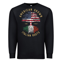 Black american grown italian roots italy flag vintage tree Premium Sweatshirt - linhVisuals