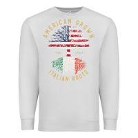 Dove Grey american grown italian roots italy flag vintage tree Premium Sweatshirt - linhVisuals