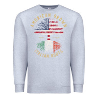 Heather Grey american grown italian roots italy flag vintage tree Premium Sweatshirt - linhVisuals