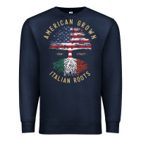 Navy american grown italian roots italy flag vintage tree Premium Sweatshirt - linhVisuals
