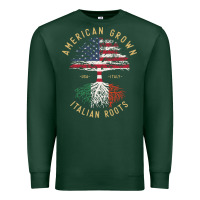 Sports Green american grown italian roots italy flag vintage tree Premium Sweatshirt - linhVisuals