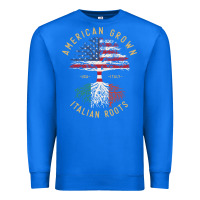 True Royal american grown italian roots italy flag vintage tree Premium Sweatshirt - linhVisuals