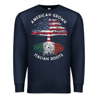 Navy american grown italian roots usa italy flag tree Premium Sweatshirt - linhVisuals