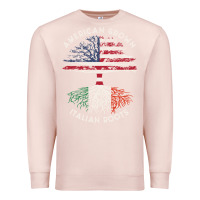Pale Pink american grown italian roots usa italy flag tree Premium Sweatshirt - linhVisuals