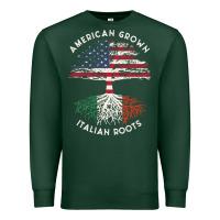 Sports Green american grown italian roots usa italy flag tree Premium Sweatshirt - linhVisuals